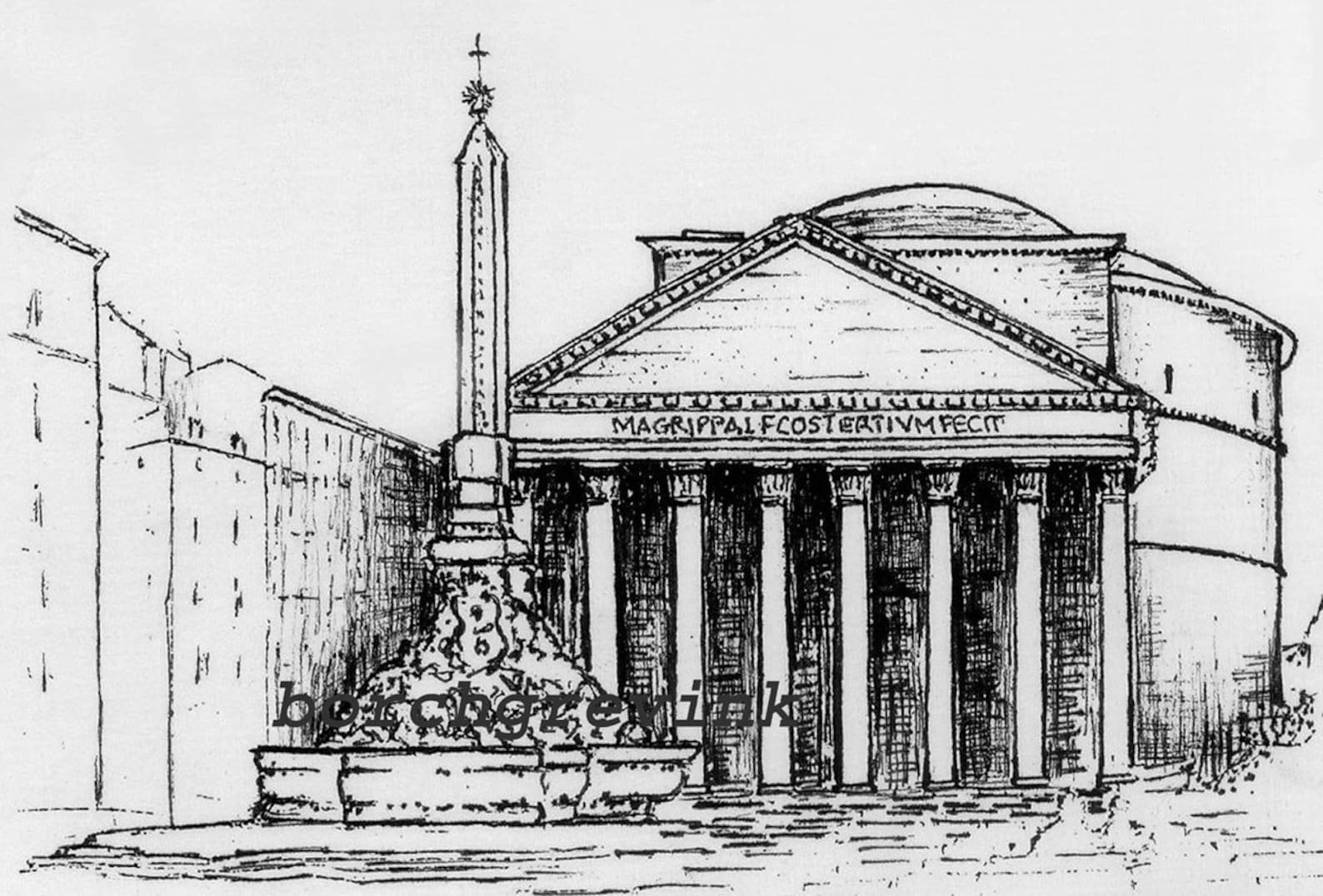 Пантеон Рим карандашом