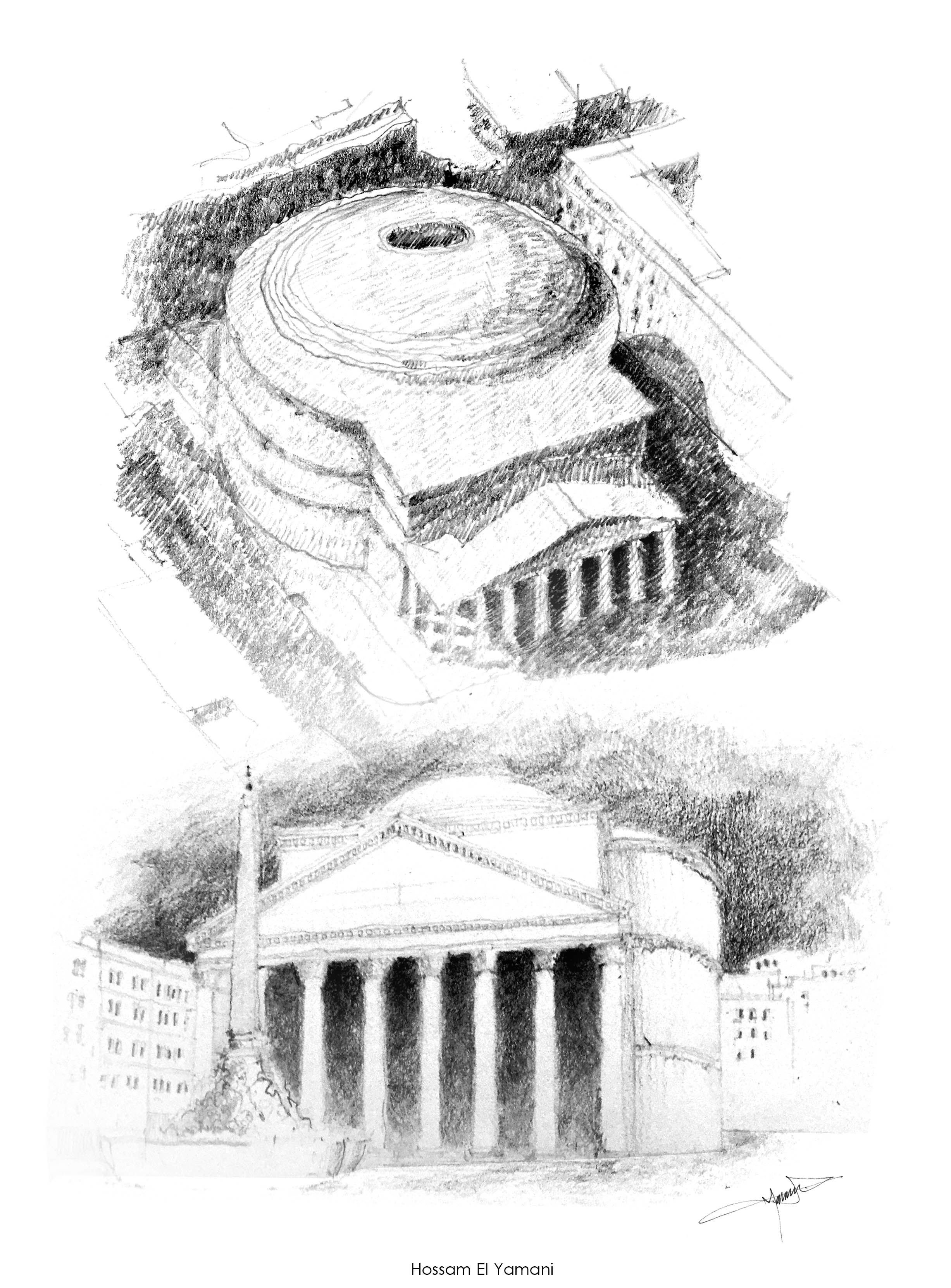 Архитектура Рима Пантеон Графика