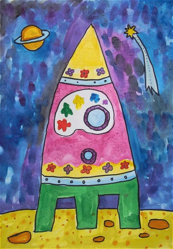 Рисуем ракету с детьми. Рисование ракета. Ракета для рисования для детей. Рисование красками ракета. Детские рисунки ракеты.