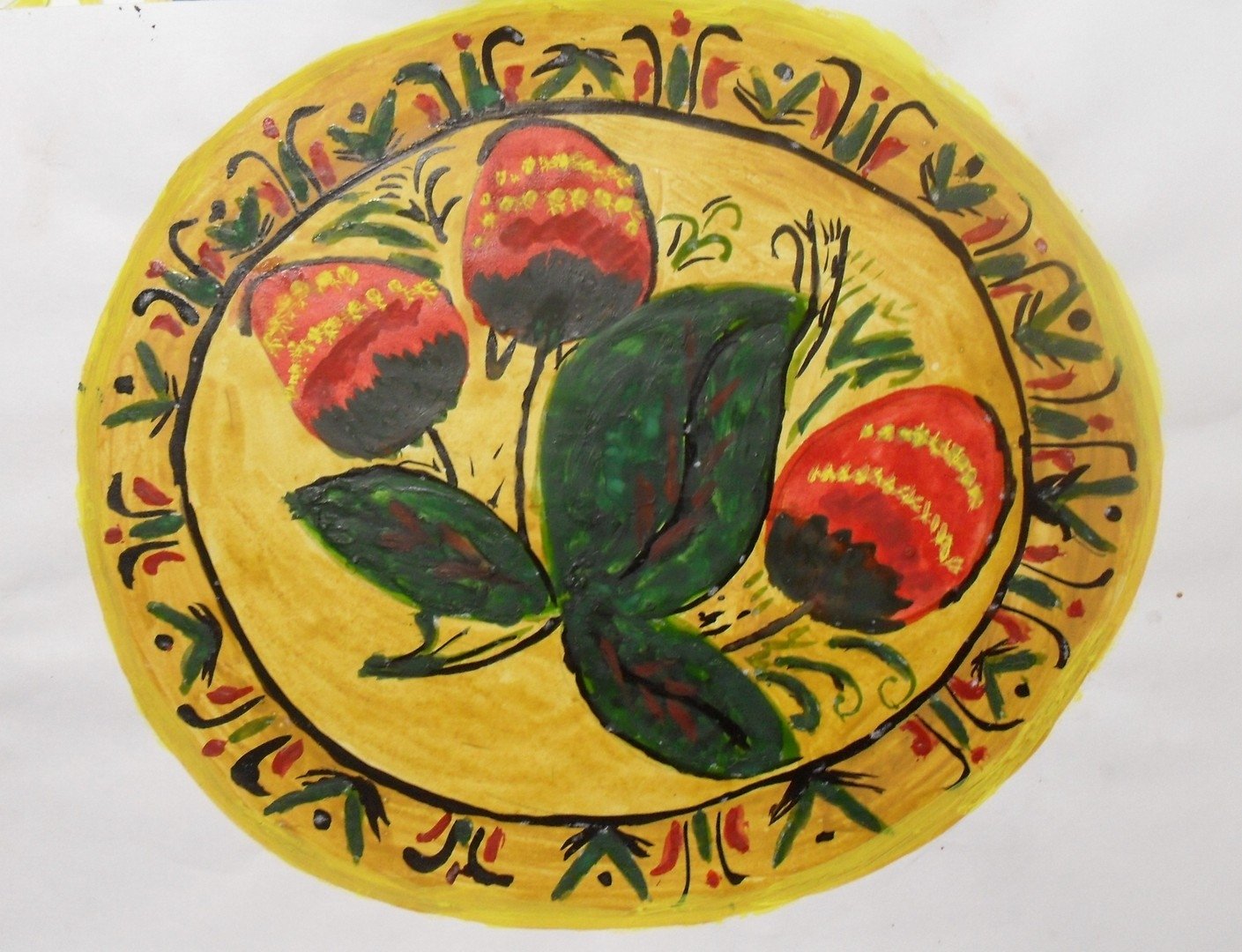 Рисование Хохломская тарелка
