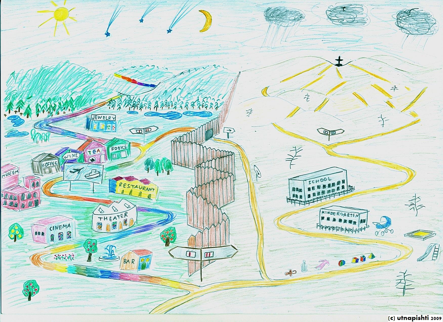 Планировка города детский рисунок