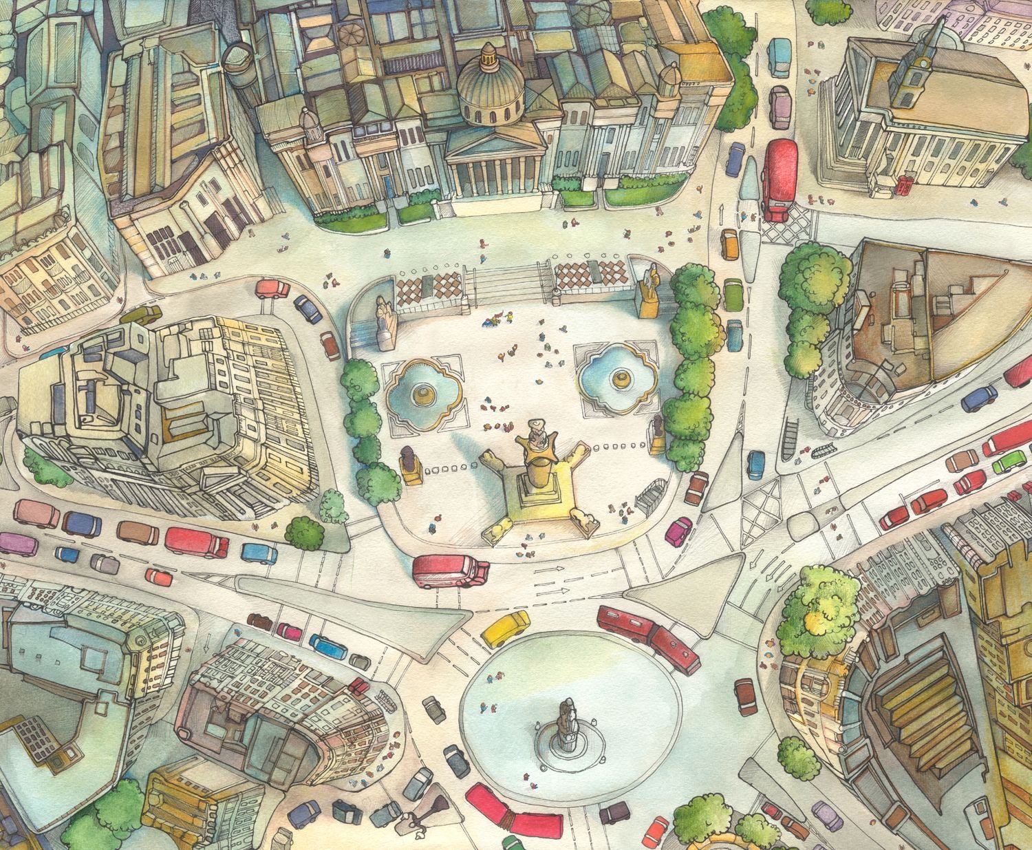 Трафальгарская площадь на карте Лондона