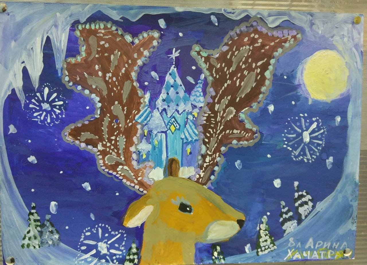 Выставка рисунков зимняя сказка