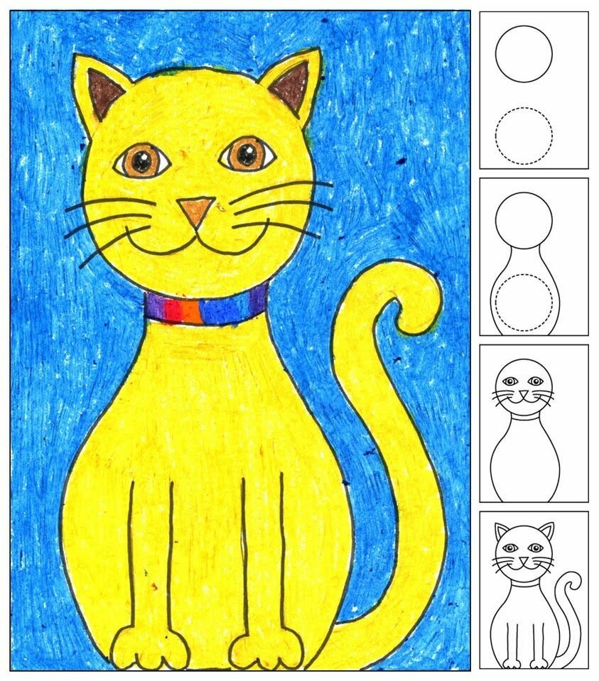 Рисование котов в для детей