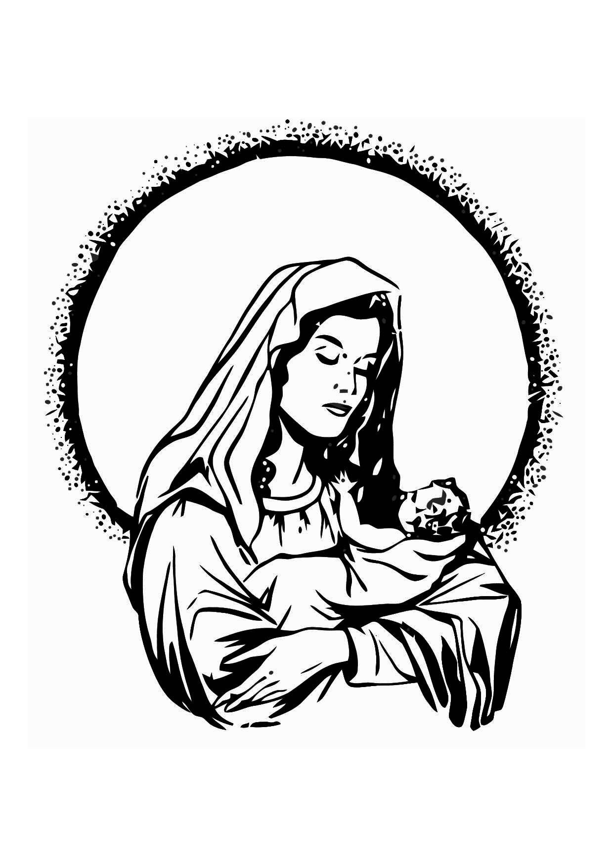 Эскиз Дева Мария с Иисусом