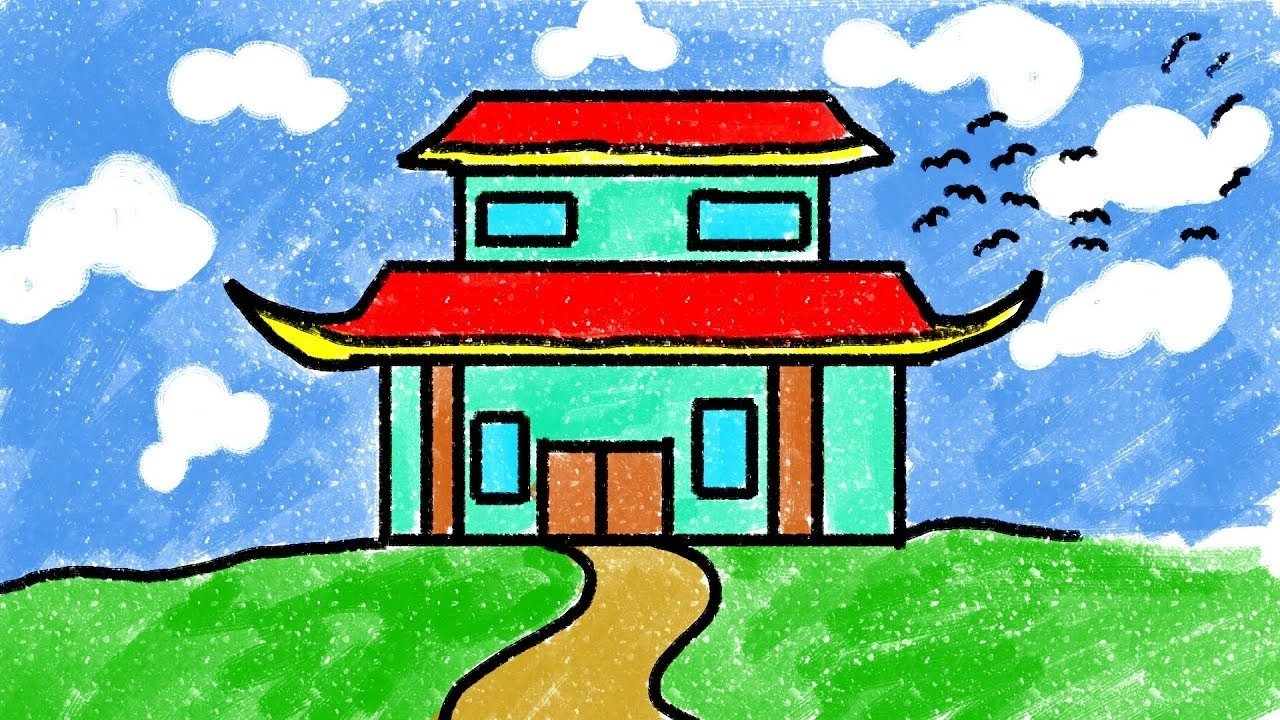 Дом в японском стиле рисунок детский