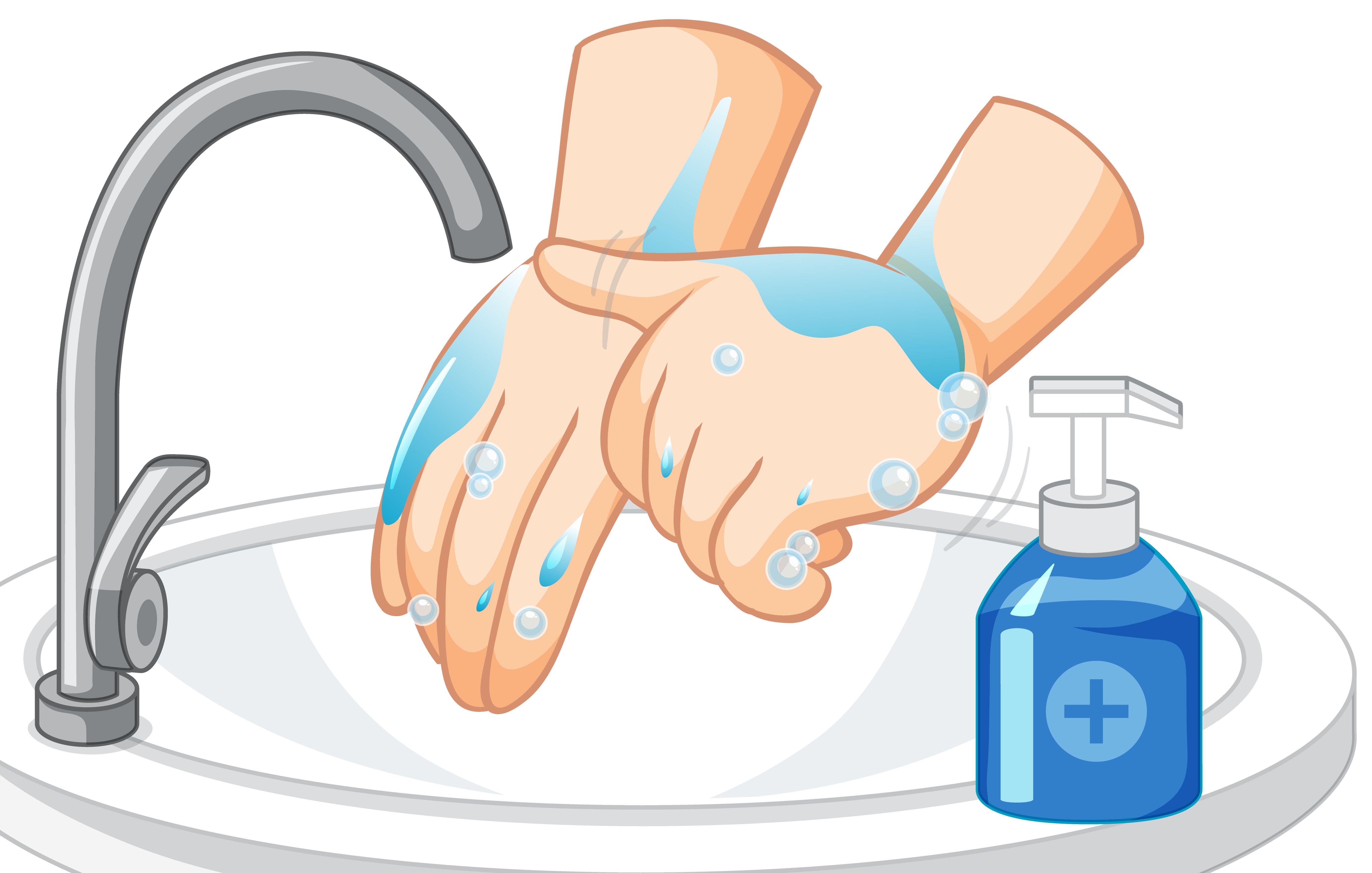 Рисунок на тему мытья рук