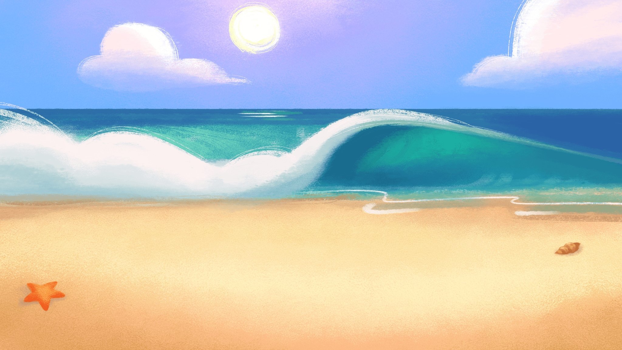 рисунки с морем и пляжем