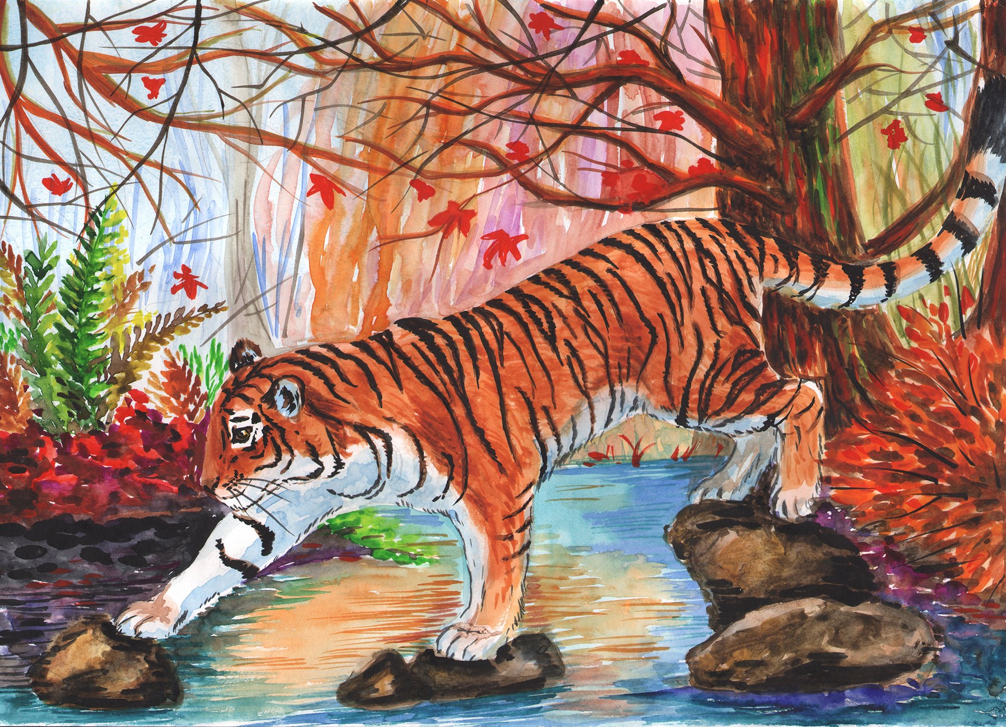 Конкурс рисунков тигр