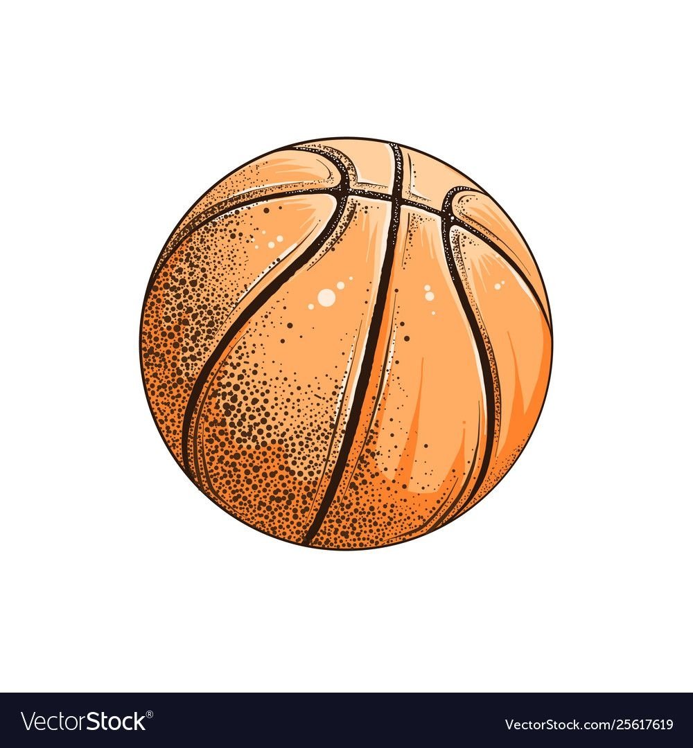Баскетбольный мяч цветным карандашом