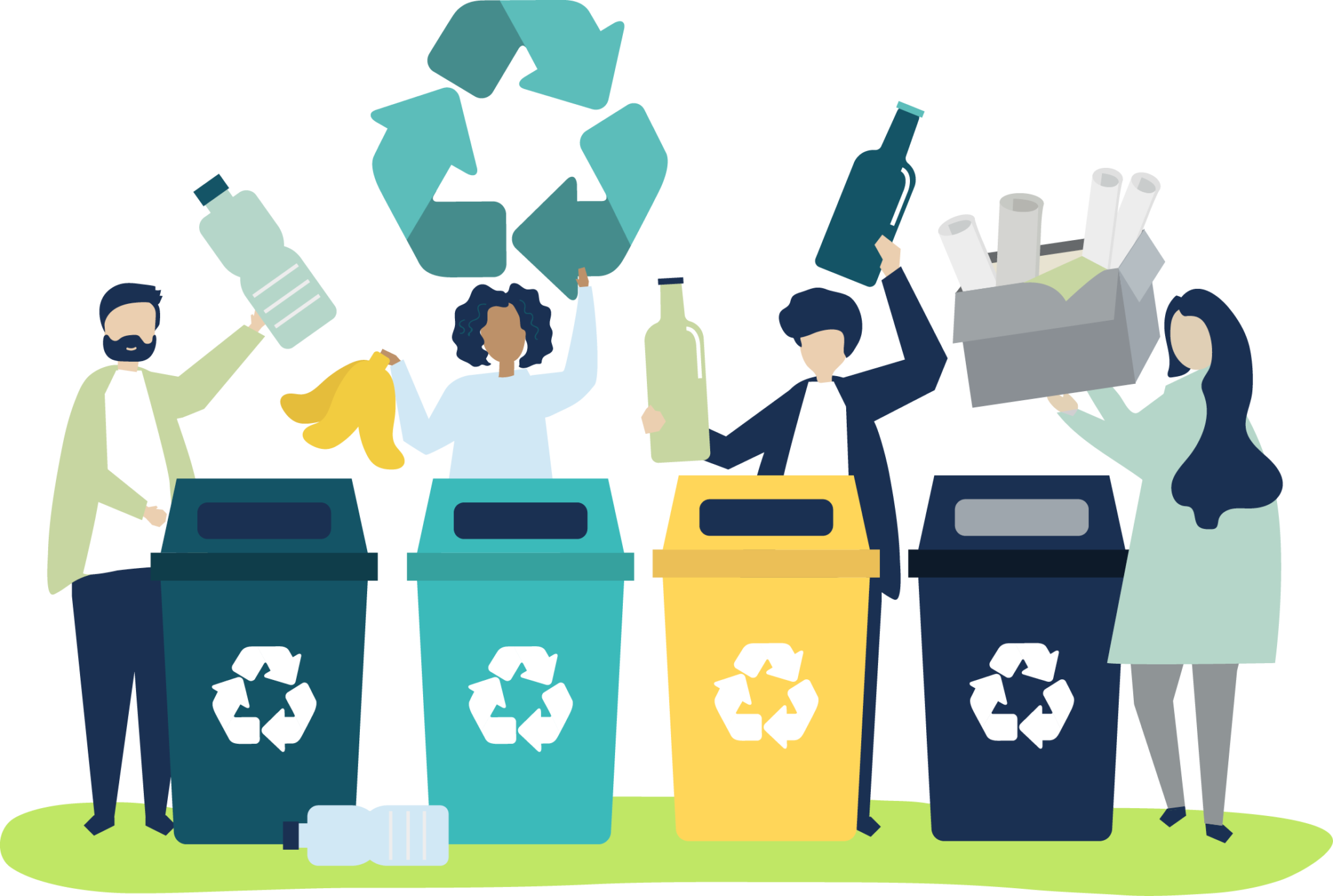 Утилизированный сбор. Утилизация мусора. Сортировка мусора. Утилизация биомусора. Иллюстрация утилизация мусора.