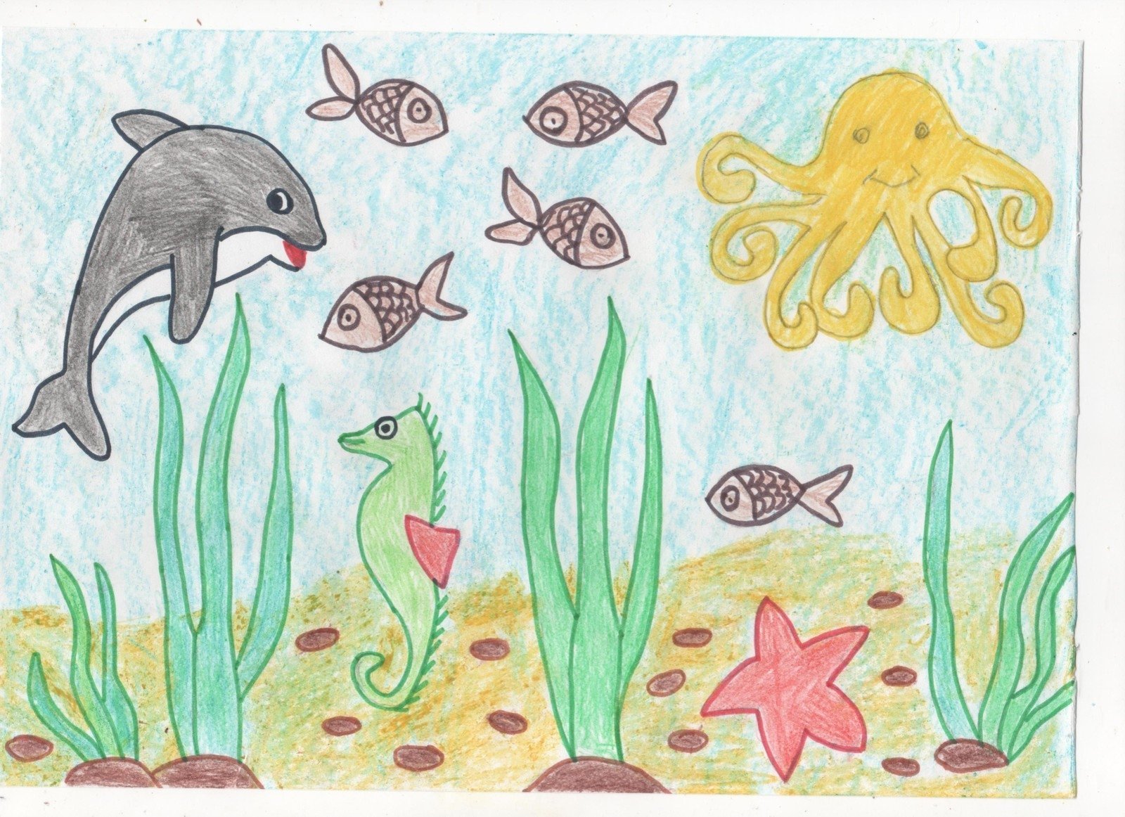 Рисование подводное царство подготовительная группа