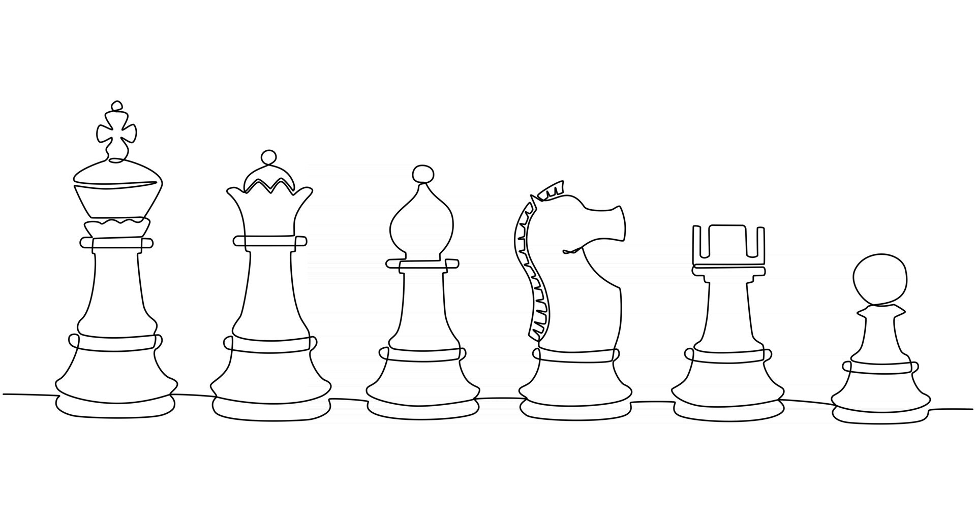 Контурные рисунки шахматных фигур