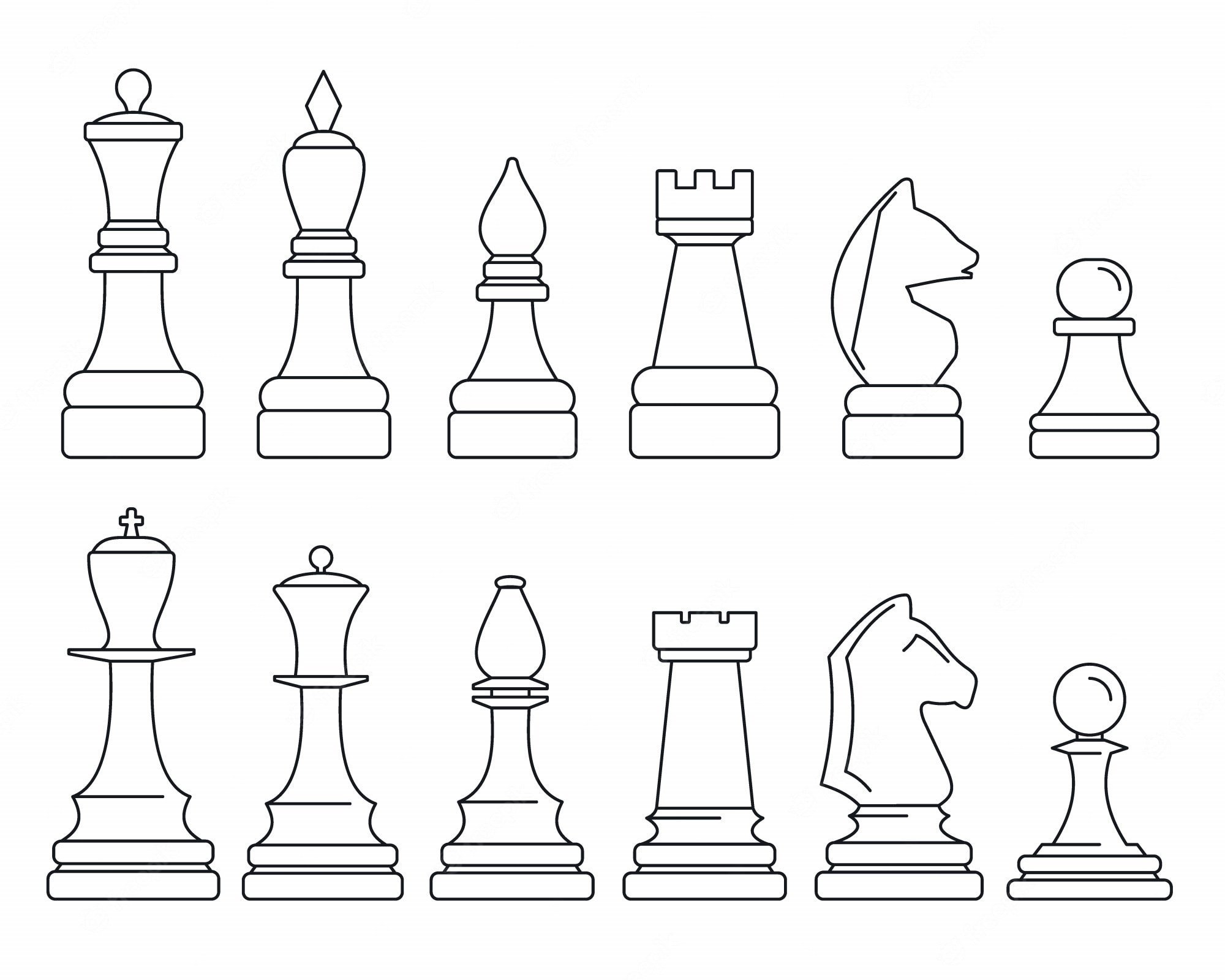 Шахматные фигуры контур