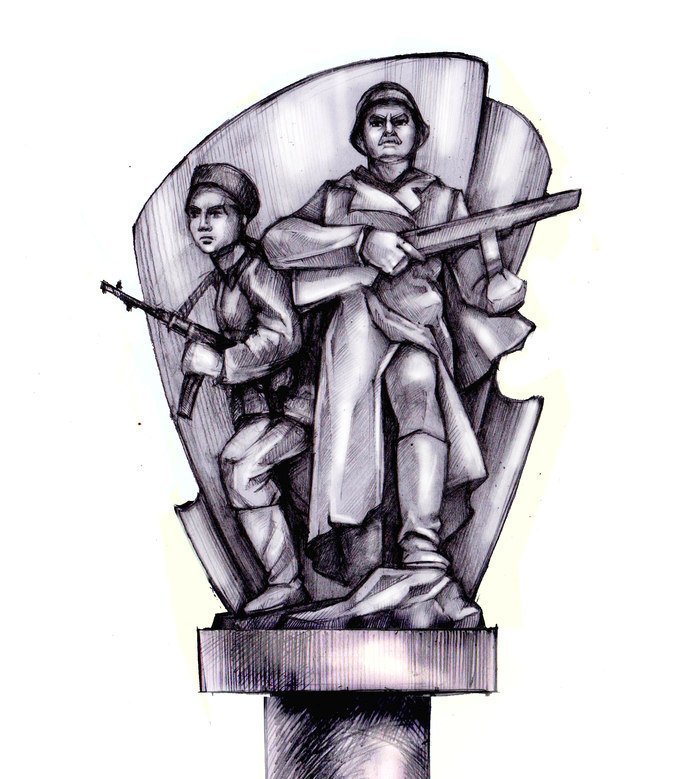 Нарисовать памятник воину освободителю