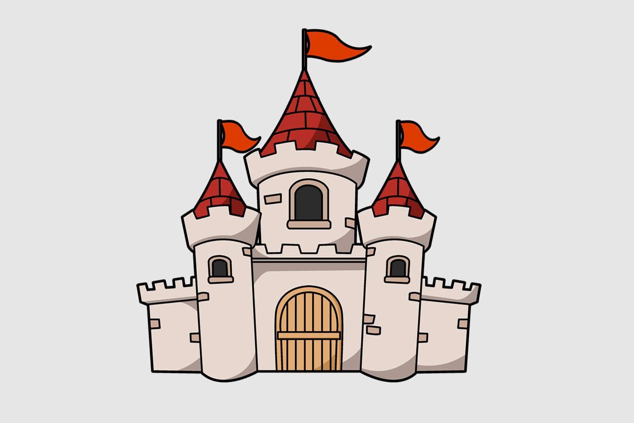 Замок рисунок детский простой