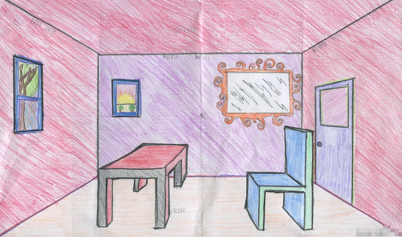 Комната рисунок для детей легко