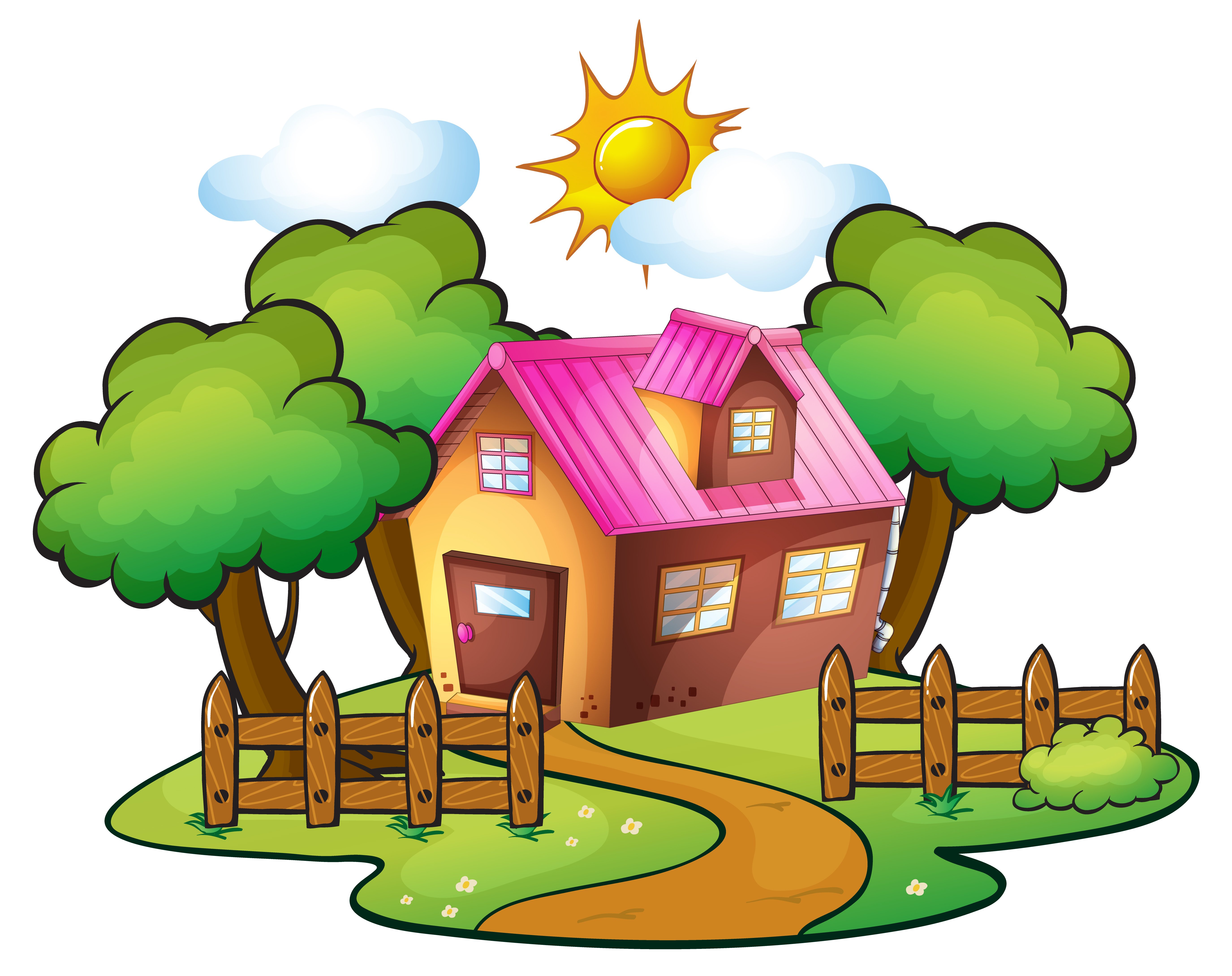 Деревянный домик с огородом для детей