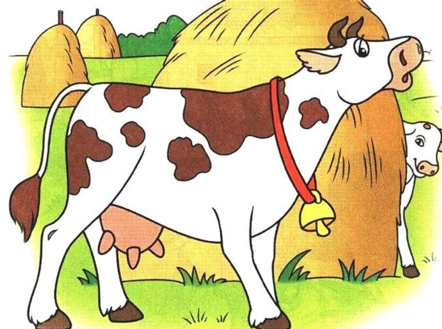 Корова Мурка и теленок Гаврюша. Корова рисунок. Корова для детей. Корова картинка для детей. Как делает коровка