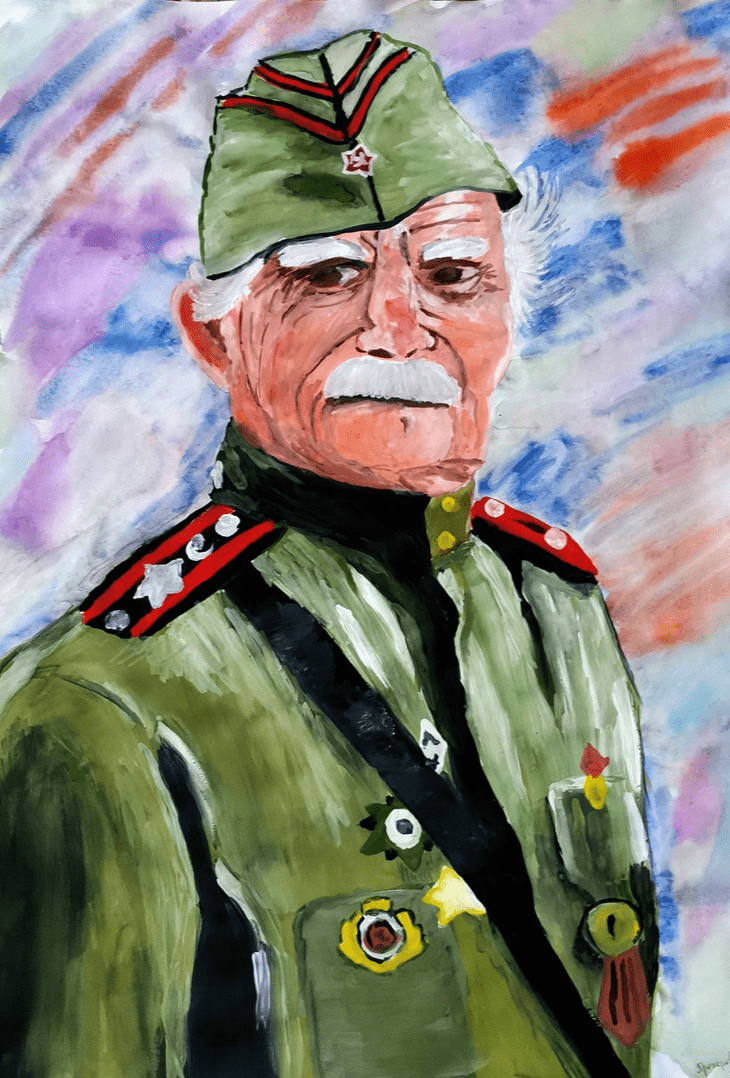 Портрет ветерана рисунок
