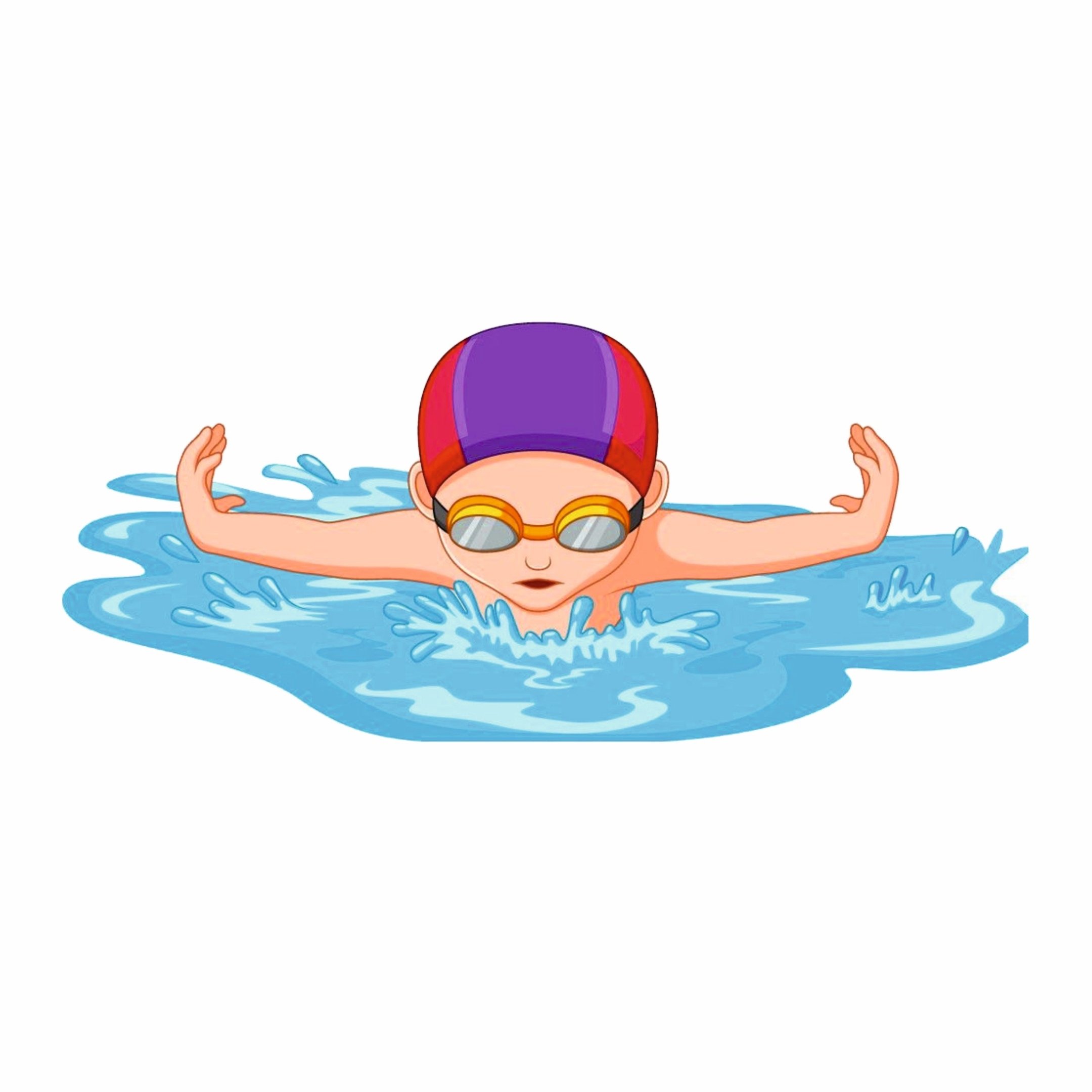Мультяшная девочка плавает