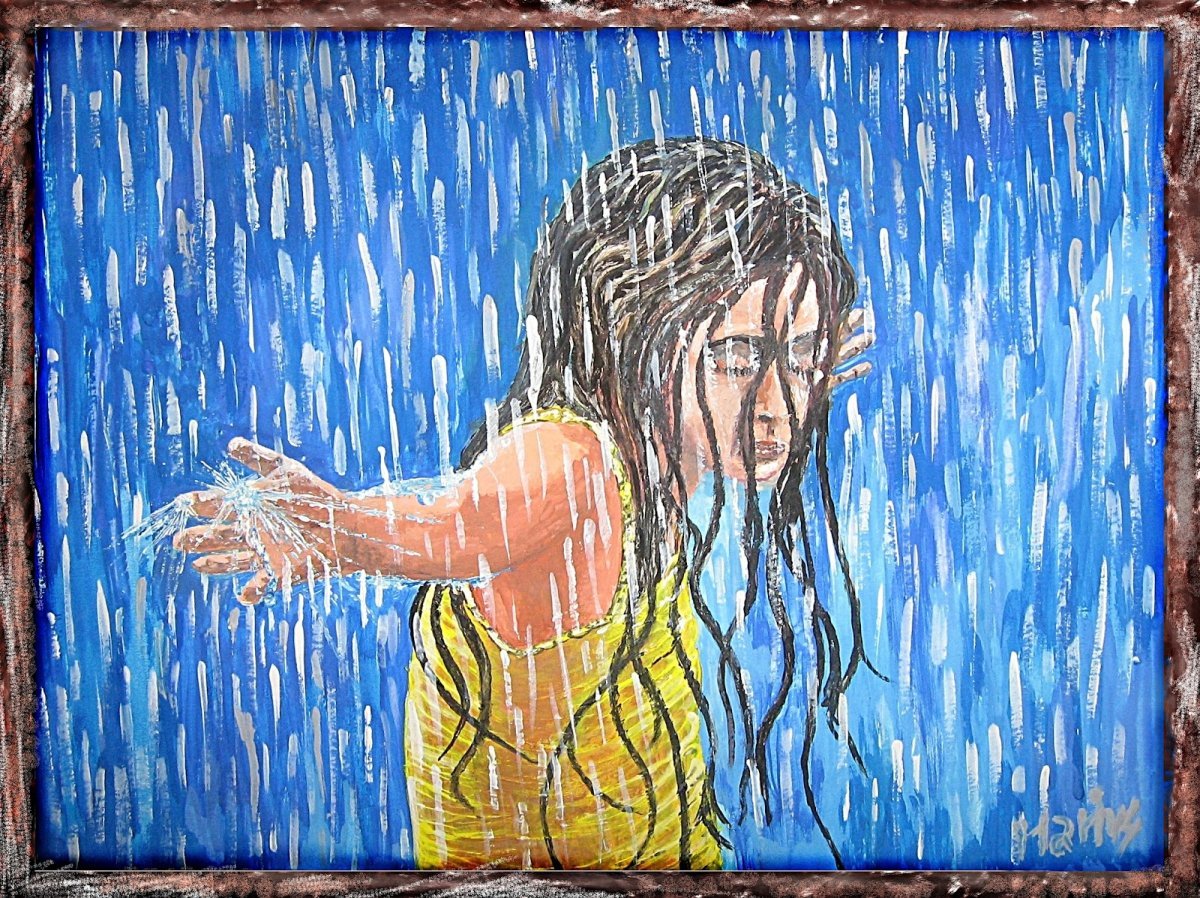 Рисование под дождем