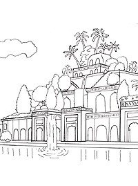 Висячие сады Семирамиды раскраска