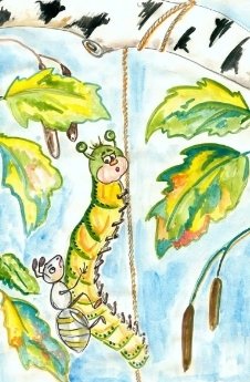 Гусеница листовертка Бианки