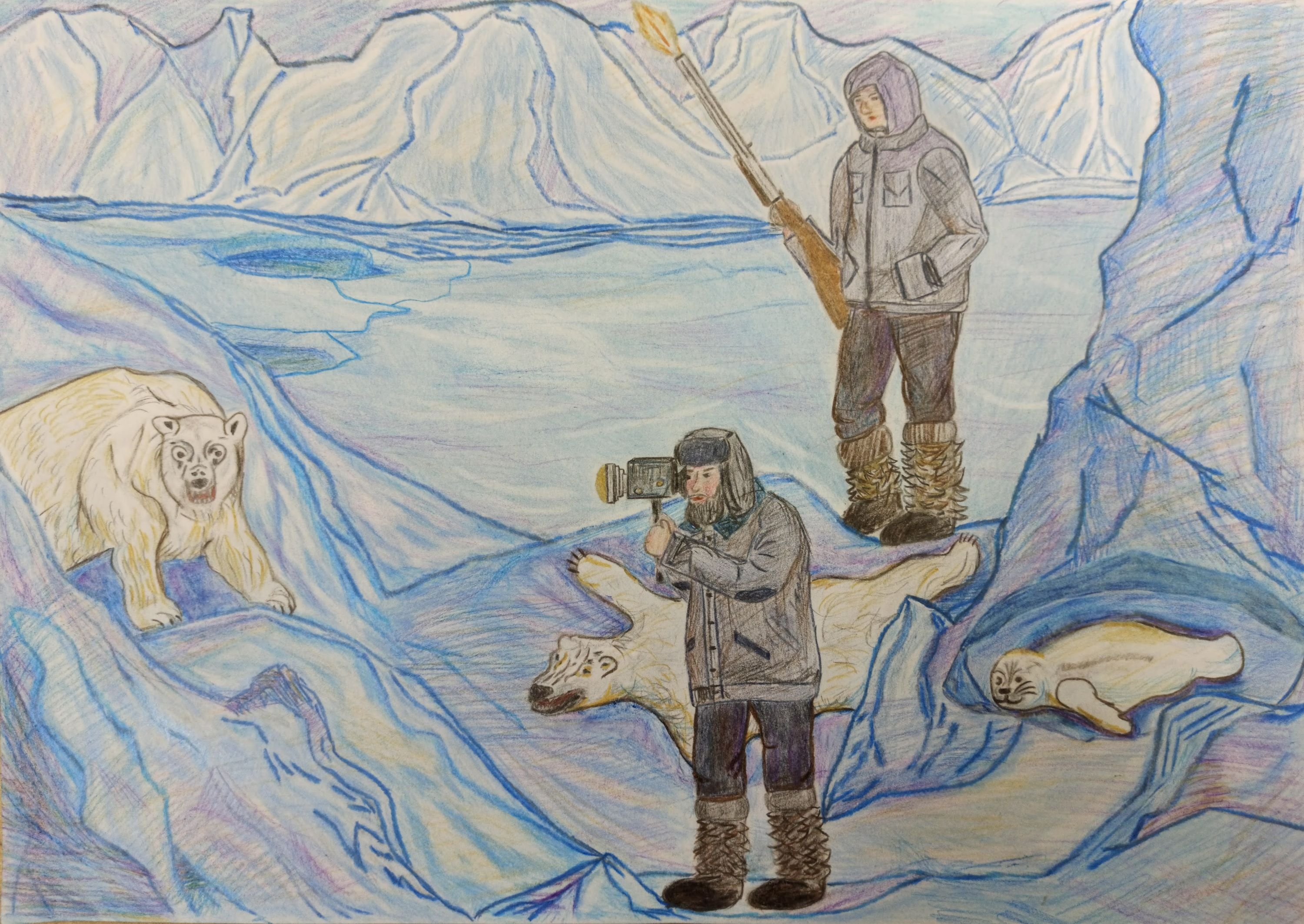 Рисунок на тему арктические пустыни и человек