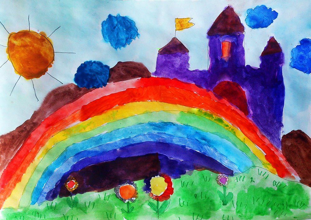 Как нарисовать радугу красками для детей 6 7 лет поэтапно