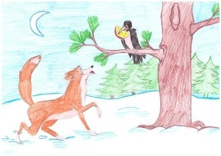 Басня Крылова лиса и ворон