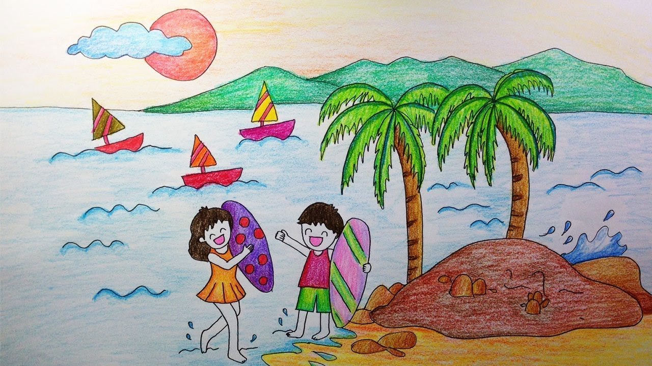 Рисунок на тему отдых на море