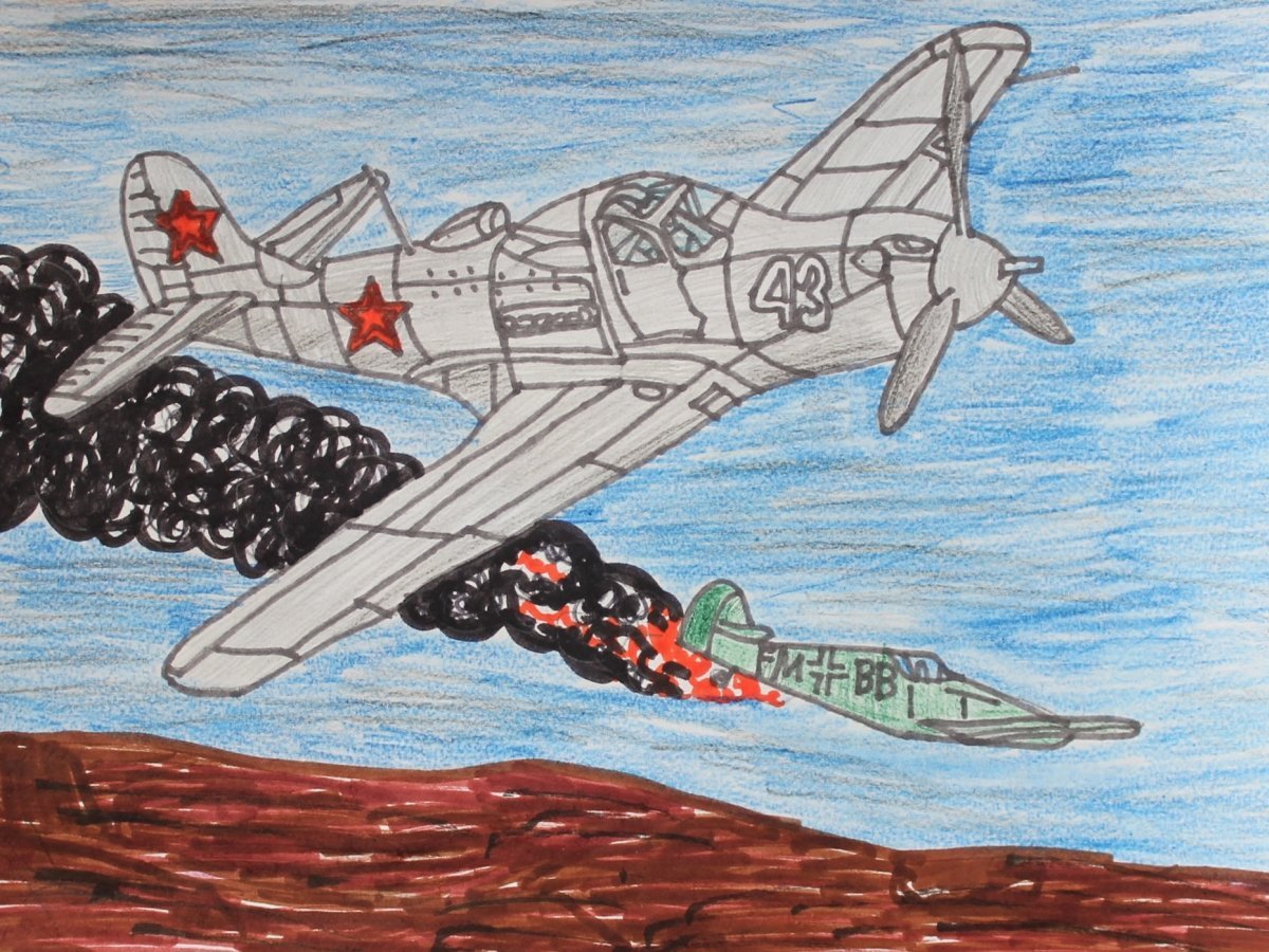 Рисунок на тему война самолет