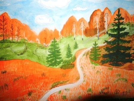 Пейзажи Сибири рисунки детей