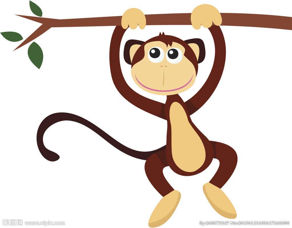 Рисование обезьяна на ветке