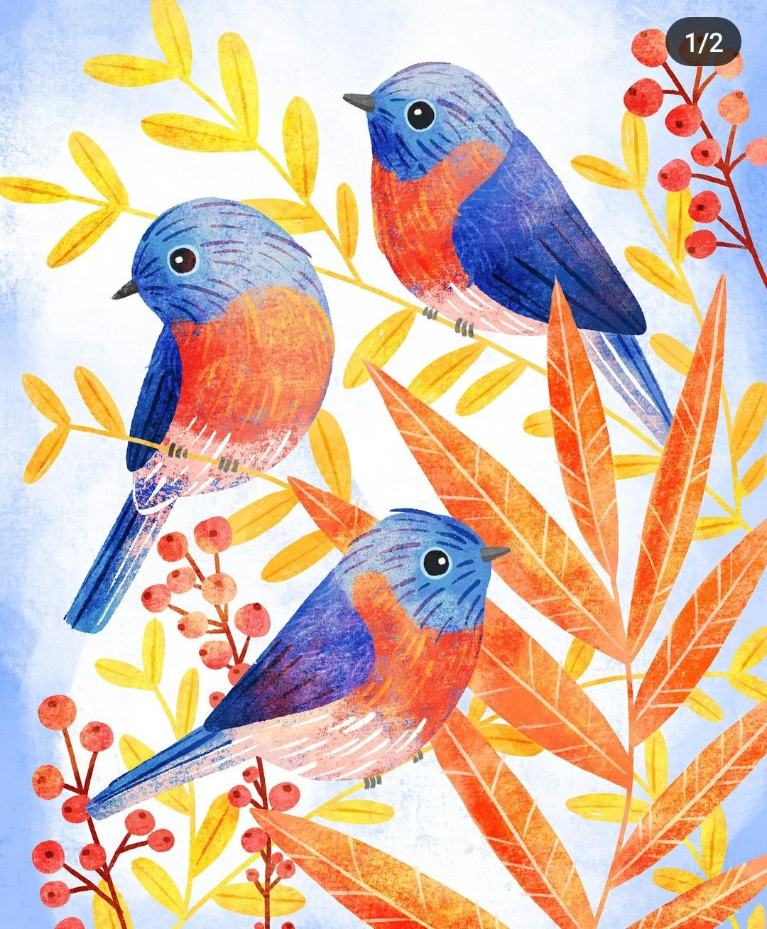 Рисование птиц красками