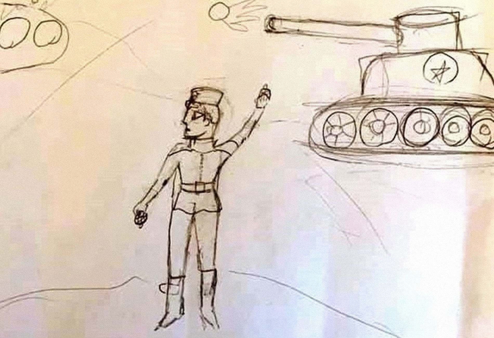 Легкие детские рисунки на тему война