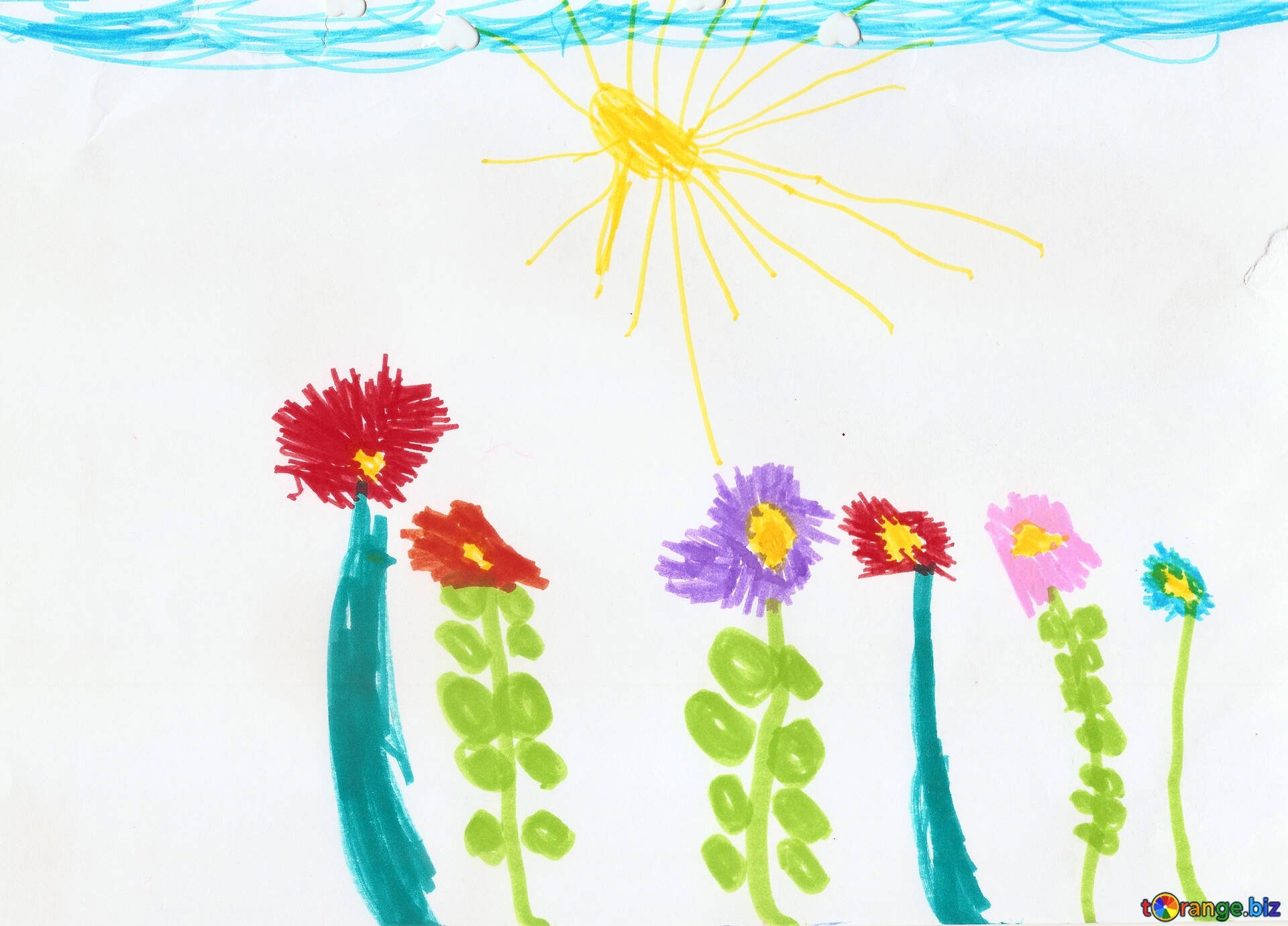 Детские рисунки с цветами