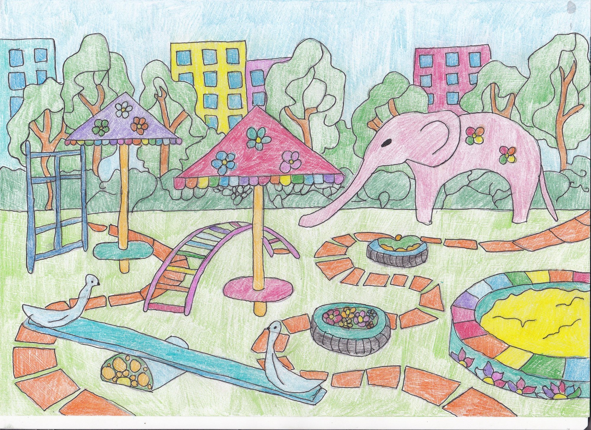 Рисунки детских площадок
