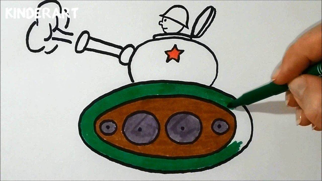 Танк рисует ребенок