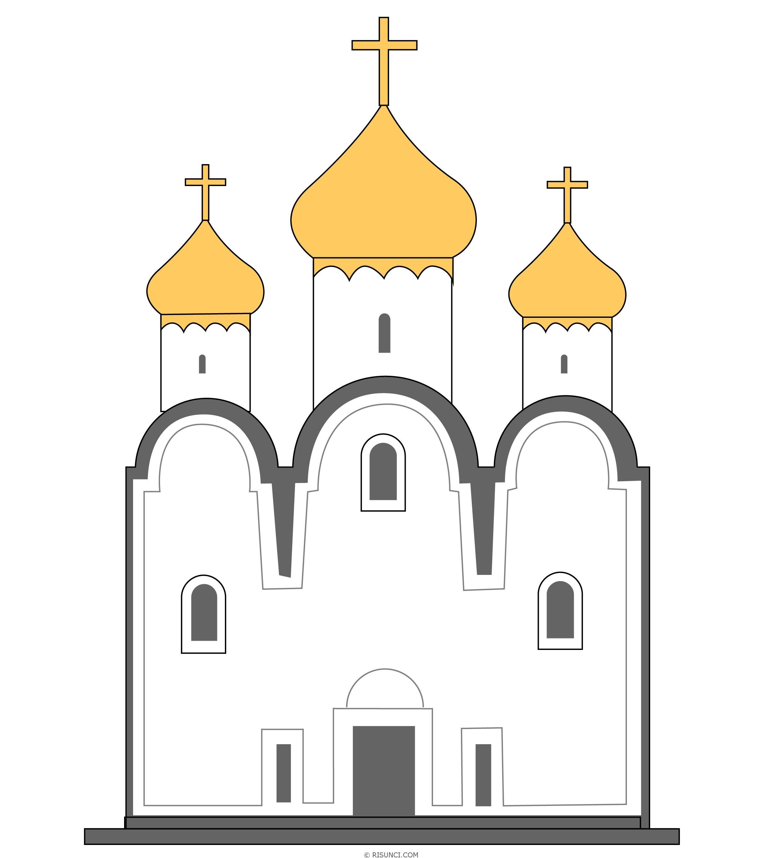 Православный храм карандашом