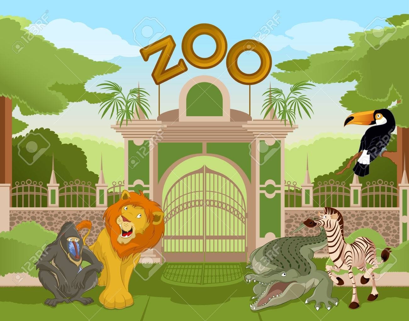 Ворота в зоопарк картина