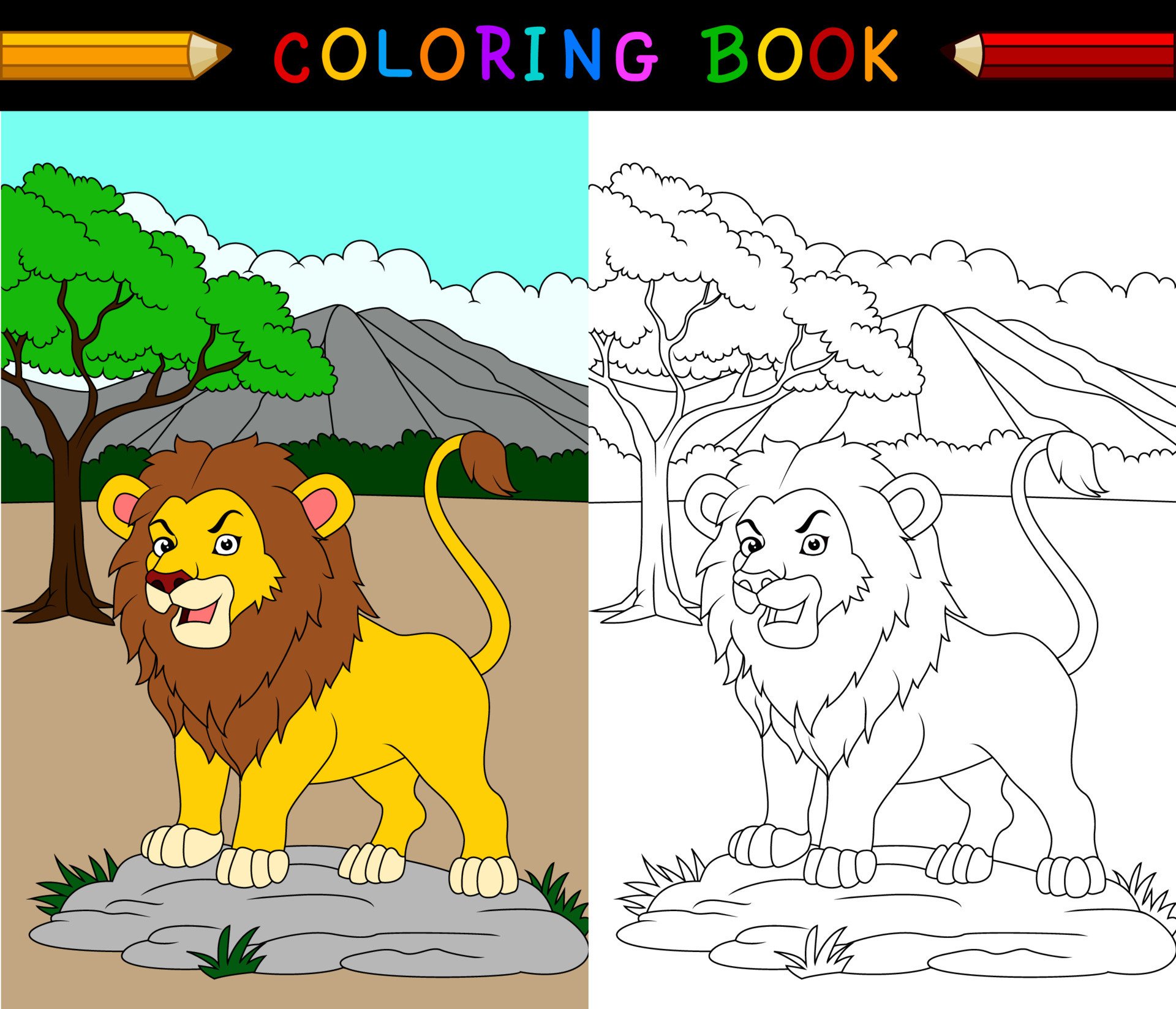 Лев раскрасить каким цветом