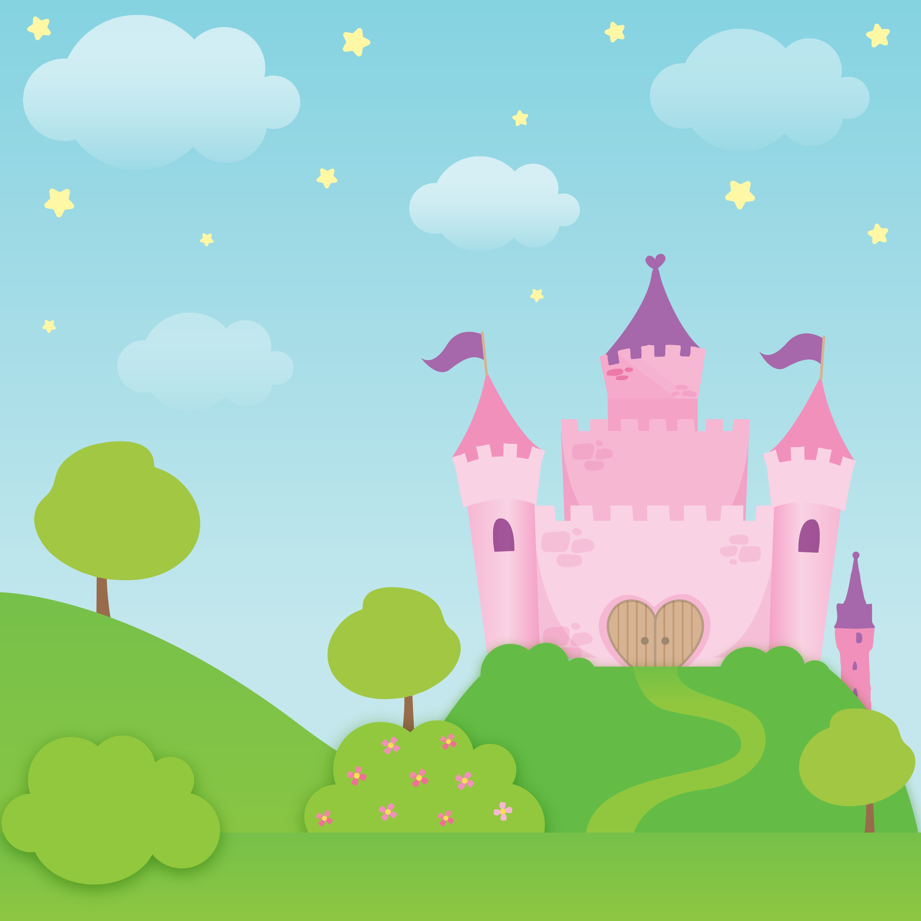 Королевство принцессы. Розовый замок. Замок принцессы. Сказочный замок для детей. Замок мультяшный.