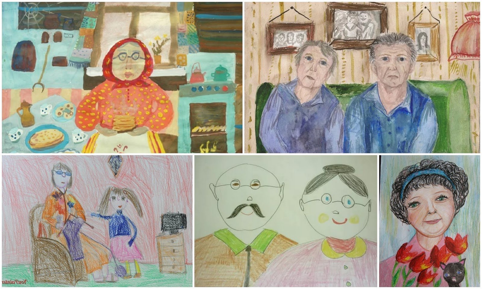 Мудрость старости изо 4 класс. Портрет бабушки и дедушки. Рисование портрета пожилого человека. Портрет бабушки и дедушки детские. Портрет бабушки детский.