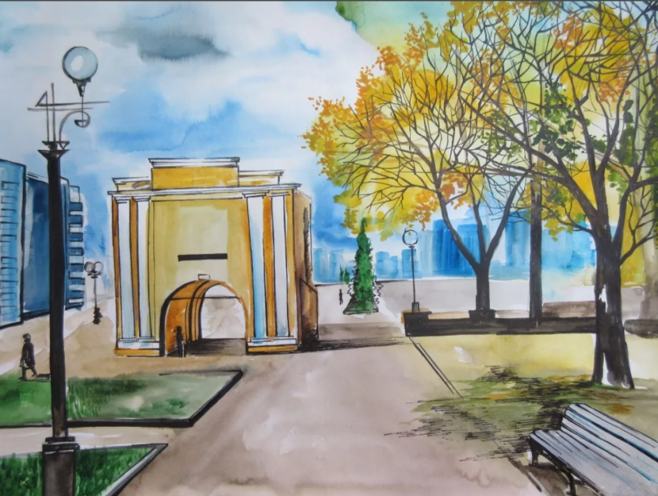 Тарские ворота омск рисунок