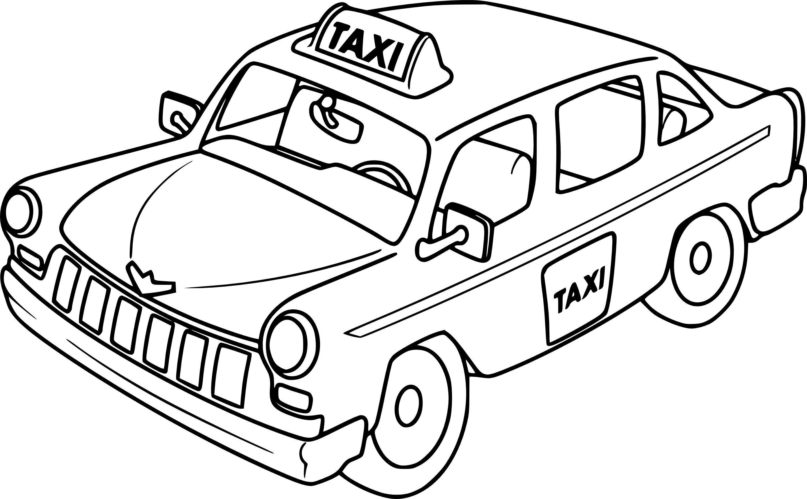 Раскраска машина такси