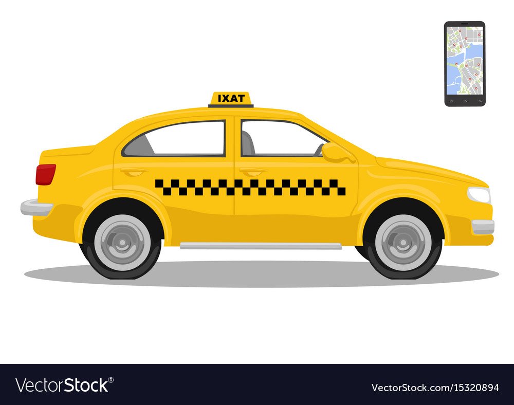 Машина такси вид сбоку