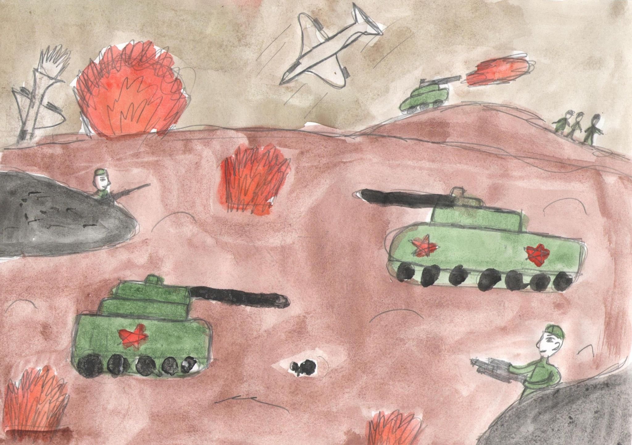 Рисунки Прохоровское танковое сражение