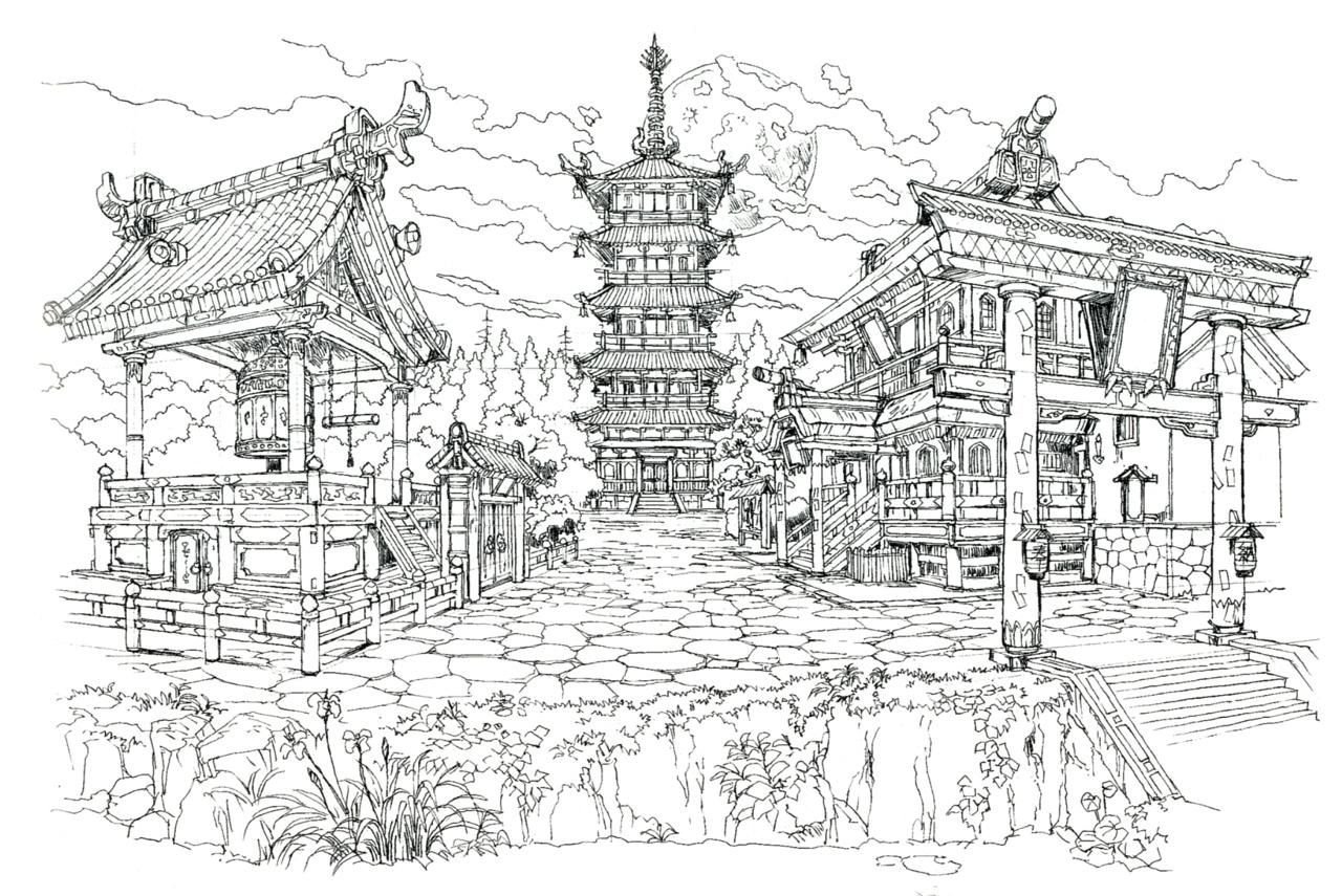 Архитектура Японии рисунок
